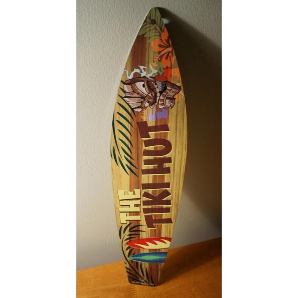 TIKI HUT IDOL SMOKING CIGAR WELCOME SIGN Rustic Beach Bar Surfboard Home Decor
